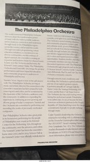 Kimmel Center - Marian Anderson Hall - Philadelphia Orchestra program