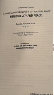 Scottsdale Arts - Jeffrey Siegel - Keyboard Conversations - program