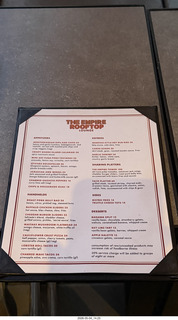 29 a2v. New York City - Empire Hotel - Rooftop menu