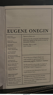 131 a2v. New York City - Lincoln Center - Metropolitan Opera - Eugene Onegin program