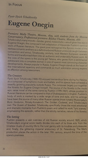 133 a2v. New York City - Lincoln Center - Metropolitan Opera - Eugene Onegin program