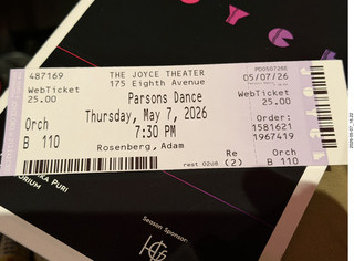 14 a2v. New York Cithy - Joyce Theater - Dave Parsons dance ticket