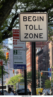 4 a2v. New York City - BEGIN TOLL ZONE sign