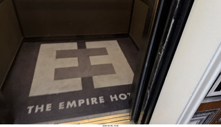 237 a2v. New York City - Empire Hotel elevator carpet
