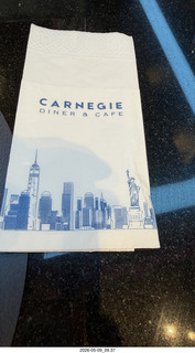 46 a2v. New York City - Carnegie Diner & Cafe napkin