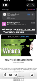 199 a2v. tickets for Wicked
