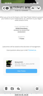 200 a2v. tickets for Wicked