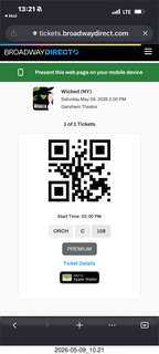 201 a2v. tickets for Wicked