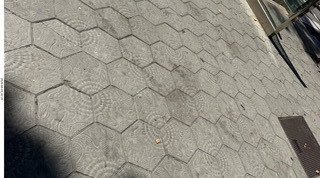 6 a2y. Spain - Barcelona - Gaudi hexagonal street tiles