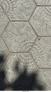 14 a2y. Spain - Barcelona - Gaudi hexagonal street tiles