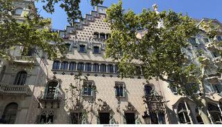19 a2y. Spain - Barcelona - Casa Amatller designed by Gaudi's rival Josep Puig i Cadafalch, owned by chocolatier Antoni Amatller