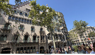 20 a2y. Spain - Barcelona - Casa Amatller designed by Gaudi's rival Josep Puig i Cadafalch, owned by chocolatier Antoni Amatller