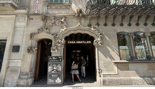 21 a2y. Spain - Barcelona - Casa Amatller designed by Gaudi's rival Josep Puig i Cadafalch, owned by chocolatier Antoni Amatller