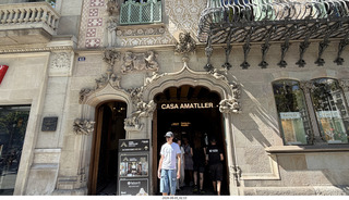 24 a2y. Spain - Barcelona - Casa Amatller designed by Gaudi's rival Josep Puig i Cadafalch, owned by chocolatier Antoni Amatller