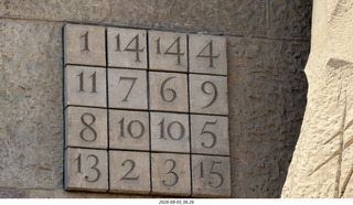 109 a2y. Spain - Barcelona - Sagrada Familia - sort of magic square