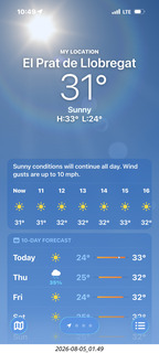 208 a2y. Spain - Barcelona weather 31 C