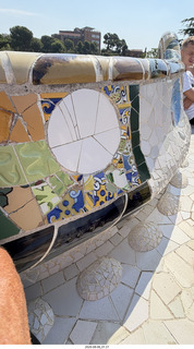 50 a2y. Spain - Barcelona - Park Guell (Gaudi) - undulating mosaic tile