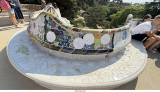 58 a2y. Spain - Barcelona - Park Guell (Gaudi) undulating mosaic tile