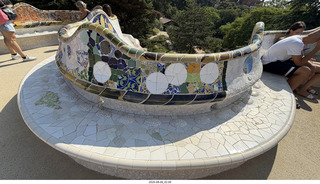 59 a2y. Spain - Barcelona - Park Guell (Gaudi) undulating mosaic tile