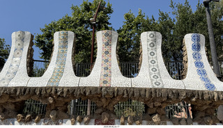 96 a2y. Spain - Barcelona - Park Guell (Gaudi) - mosaic tile
