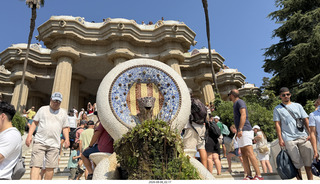 97 a2y. Spain - Barcelona - Park Guell (Gaudi) - mosaic tile