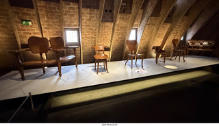 180 a2y. Spain - Barcelona - La Pedrera - museum display - chairs