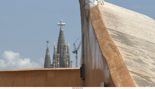 203 a2y. Spain - Barcelona - La Pedrera - roof view of Sagrada Familia