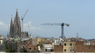 209 a2y. Spain - Barcelona - La Pedrera - roof view of Sagrada Familia