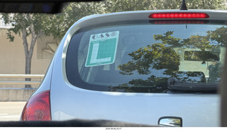 217 a2y. Spain - Barcelona - Is this a student driver?