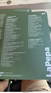 219 a2y. Spain - Barcelona - LaPepa Restaurant menu