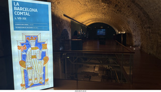 181 a2y. Spain - Barcelona - old Roman-Empire underground ruins sign