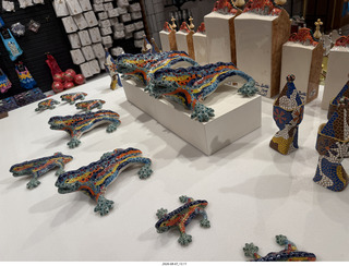 461 a2y. Spain - Barcelona - music at La Pedrera - gift shop mosaic-tile dragons
