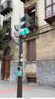 299 a2y. Spain - Bilbao - two-level green traffic light