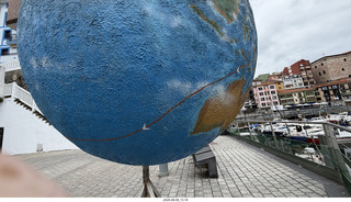 94 a2y. Spain - Bilbao wine tour - Bermeoko Udala - harbor - Magellan globe