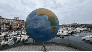 96 a2y. Spain - Bilbao wine tour - Bermeoko Udala - harbor - Magellan globe