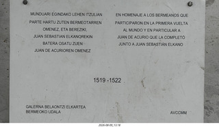 99 a2y. Spain - Bilbao wine tour - Bermeoko Udala - harbor - Magellan globe sign