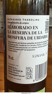 196 a2y. Spain - Bilbao wine tour winery - wine tasting bottle label