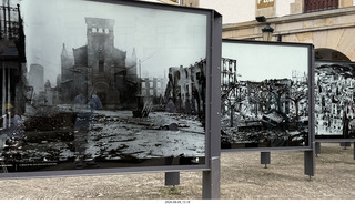 227 a2y. Spain - Bilbao wine tour - Gernika Lumo - display about the bombi- Gernika Lumo - display about the bombing 1937 April 26
