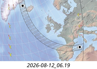 125 a2y. Spain - eclipse path