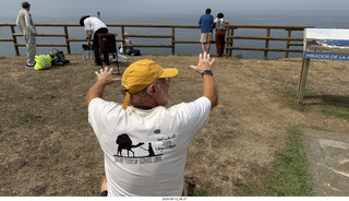 127 a2y. Spain - eclipse viewing point - back of Adam's libya shirt