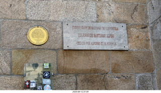 72 a2y. Spain - Santiago de Compostela - walking tour sign