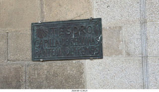 152 a2y. Spain - Santiago de Compostela - walking tour - catherdral sign