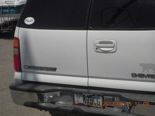 Sean's new boat - Kristina II - back of Sean's Chevy Suburban