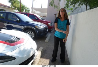 my vet Dr. Krista Gibson and her new Corvette