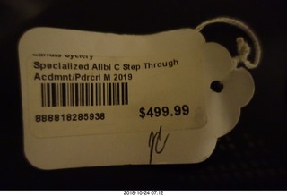 my new bike price tag