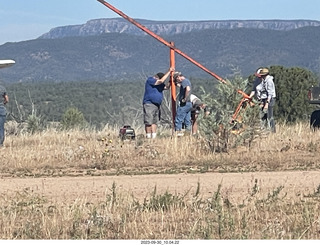 Young International fly-in - new windsock - Iwa Jima moment