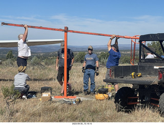 Young International fly-in - new windsock - Iwa Jima moment