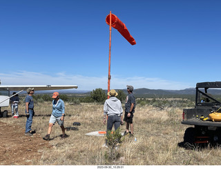 Young International fly-in - new windsock - Iwa Jima moment