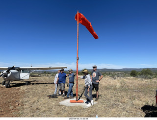 Young International fly-in - new windsock - Iwa Jima moment