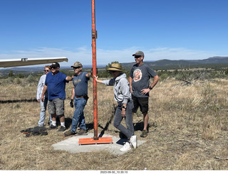 Young International fly-in - new windsock - Iwa Jima moment